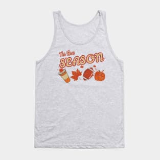 Tis the Season Autumn Gnomes Football Pumpkin 2023 Tank Top